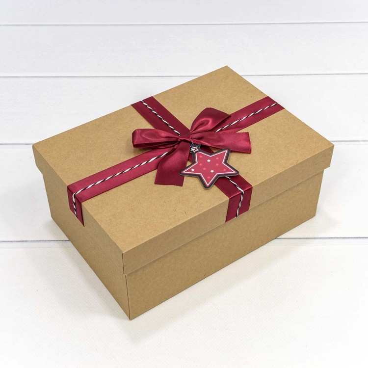 721901 Коробки Прямоугольные Набор 1/3 22,5*16*9,5 с бантом Крафт 1/20