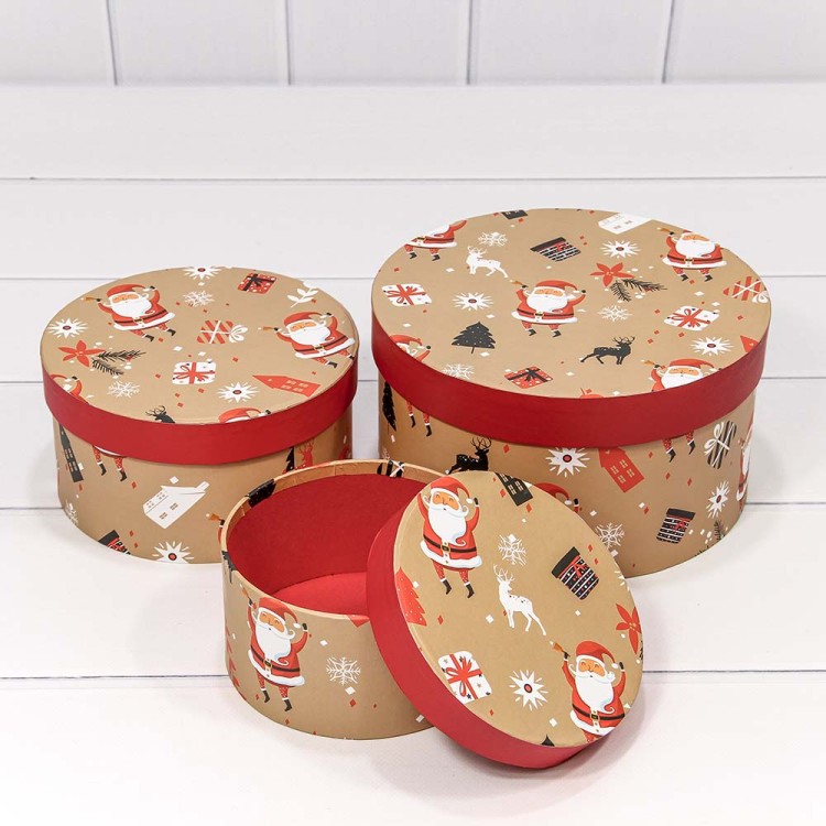 7302247/2120 Коробки Круглые Набор 1/3 21*11,5 "Новый год"-2120 1/30
