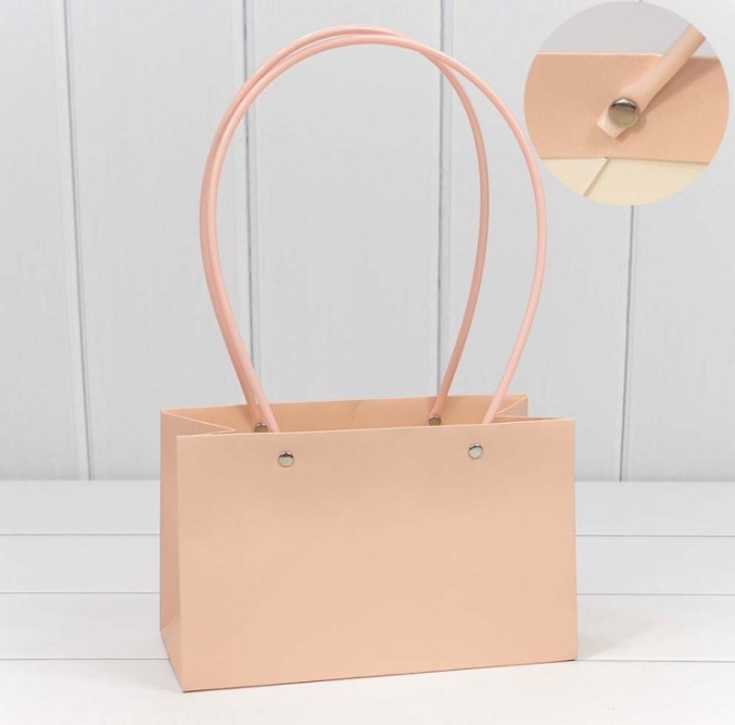 000171EA/32 Пакет подарочный "Ваза для цветов" 22*13,5*10,5 Персиковый 1/10 1/120