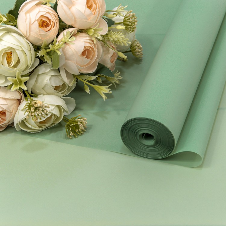 90057/558 Плёнка 0,59*34м 900г матовая однотонная 55мкм Бледно-зелёный 1/6 1/12