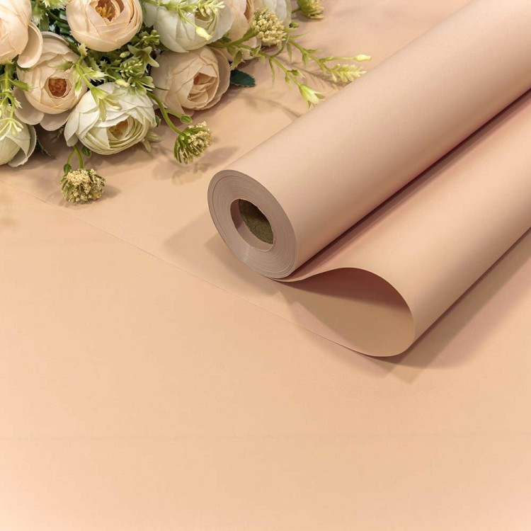 1838/3544 Плёнка 58см 800г матовая "Корейская" 65мкм Персиковый-3544 1/12