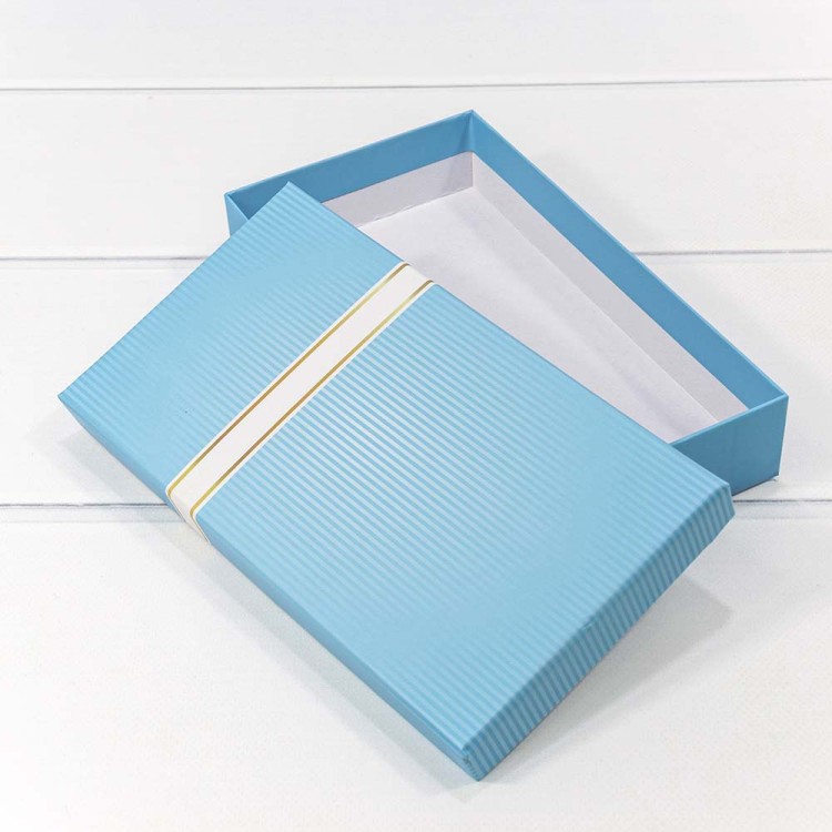 6232212/6 Коробка Прямоугольная 22*12*4 под кошелек Голубой 1/10 1/120