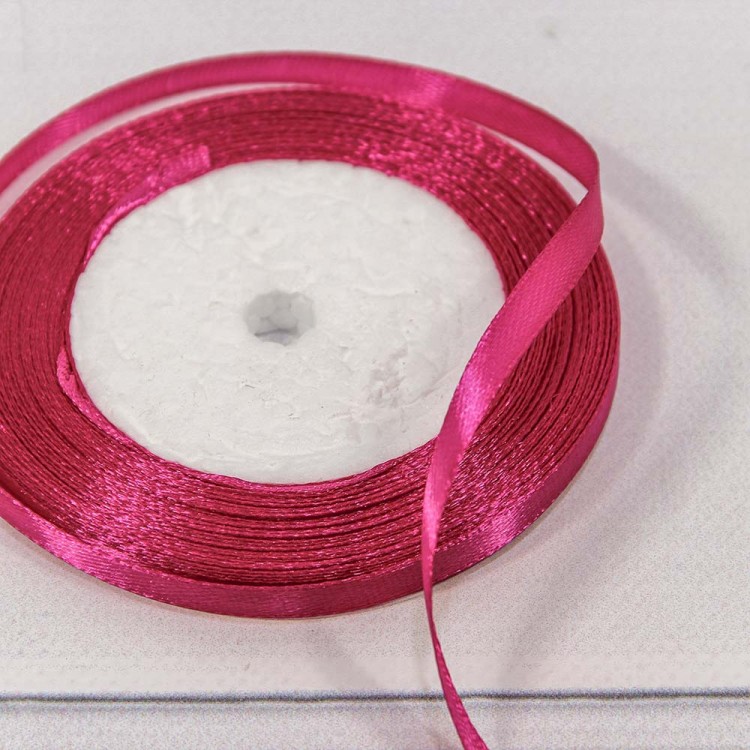 562-6/72 Лента Атласная Сатин 0,6см*25ярд Малиновый-72 1/10 1/1200