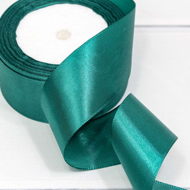 562-38/96 Лента Атласная Сатин 3,8см*25ярд Тёмно-бирюзовый 1/5 1/200