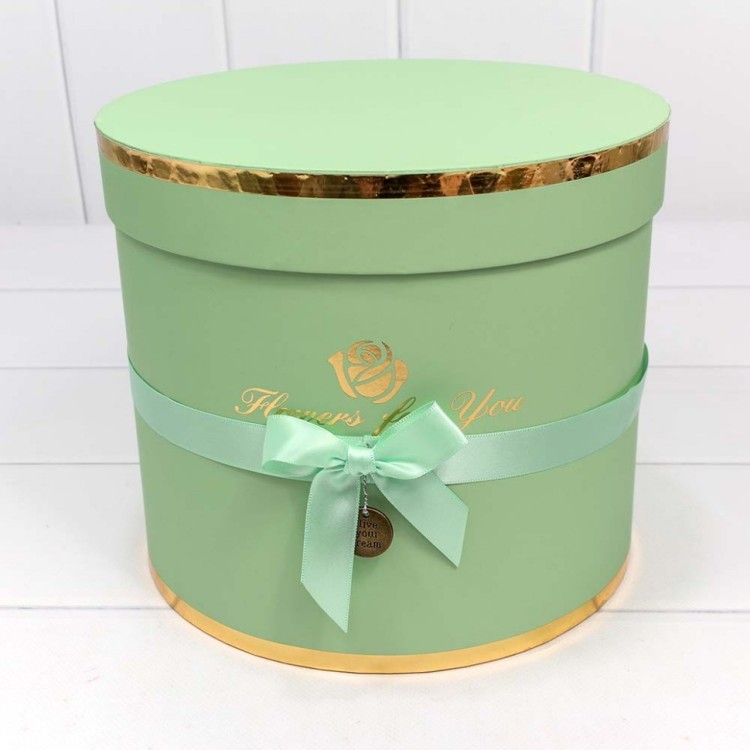 7215009/1905 Коробки Цилиндр Набор 1/5 22,5*19,5 "Flowers for you" Светло-зелёный 1/8