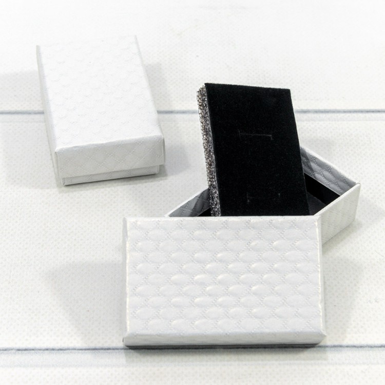 62785/2 Коробка Прямоугольная 8*5*2,5 "Ромбики-2" Белый 1/24 1/360