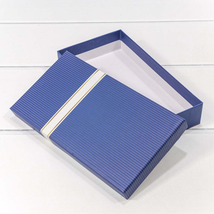 6232212/8 Коробка Прямоугольная 22*12*4 под кошелек Синий 1/10 1/120