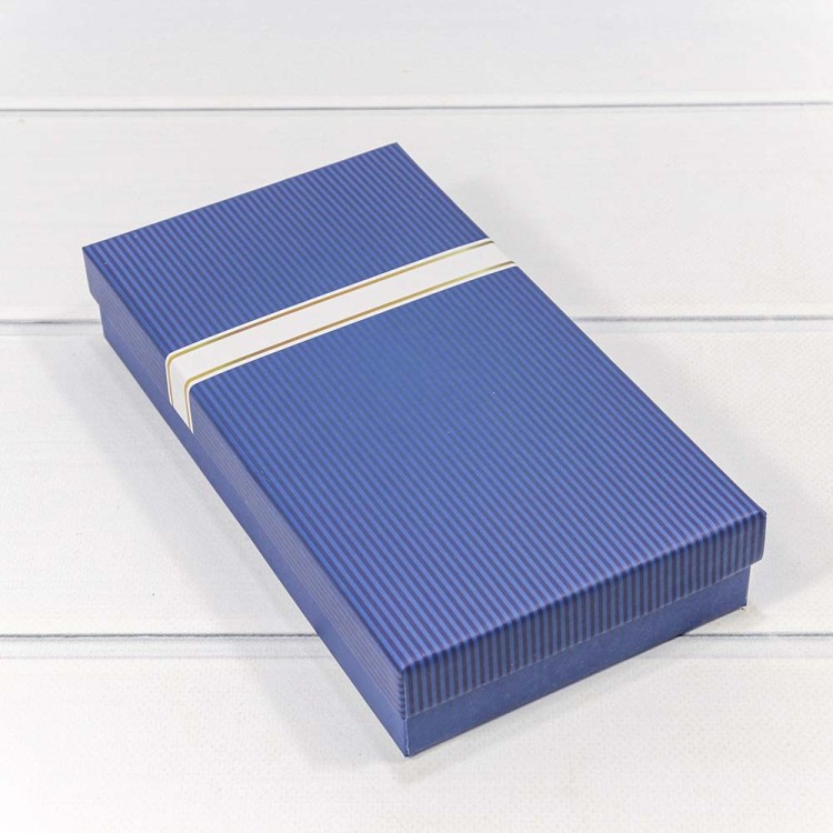 6232212/8 Коробка Прямоугольная 22*12*4 под кошелек Синий 1/10 1/120