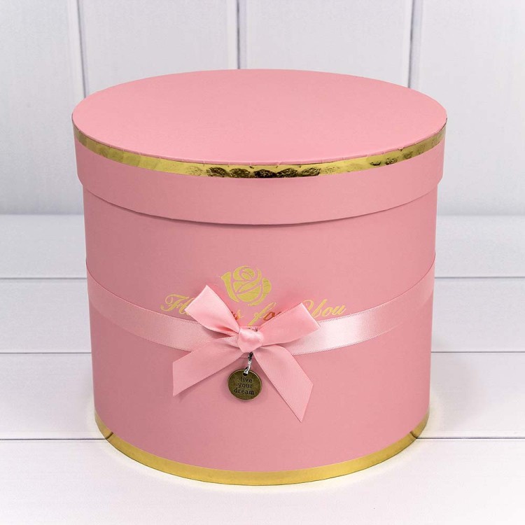 7215009/1532 Набор коробок 1/5 цилиндр "Flowers for you" 22,5*19,5 см розовый 1/8