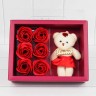 45026/1 Мыльные розы красные и Мишка  в коробке 6шт