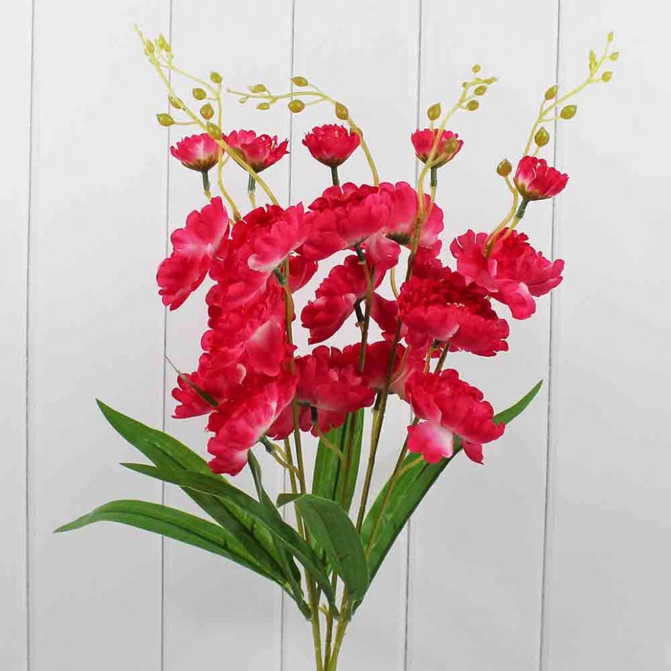 303-01-127к500/05 Искусственные цветы фуксия Эустома 55см