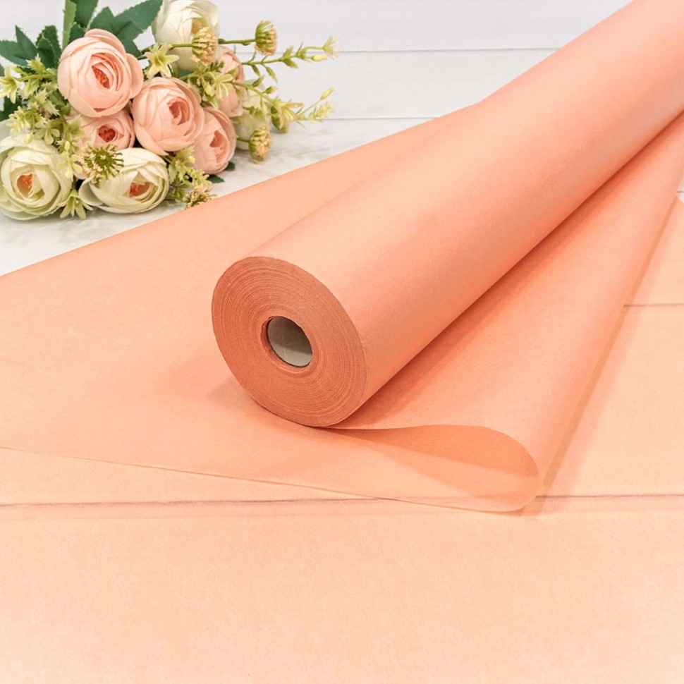 0001100/8 Бумага "Тишью" 0,5*143м Персиковый 1/16 0001100/8 Бумага "Тишью" 0,5*143м Персиковый 1/16