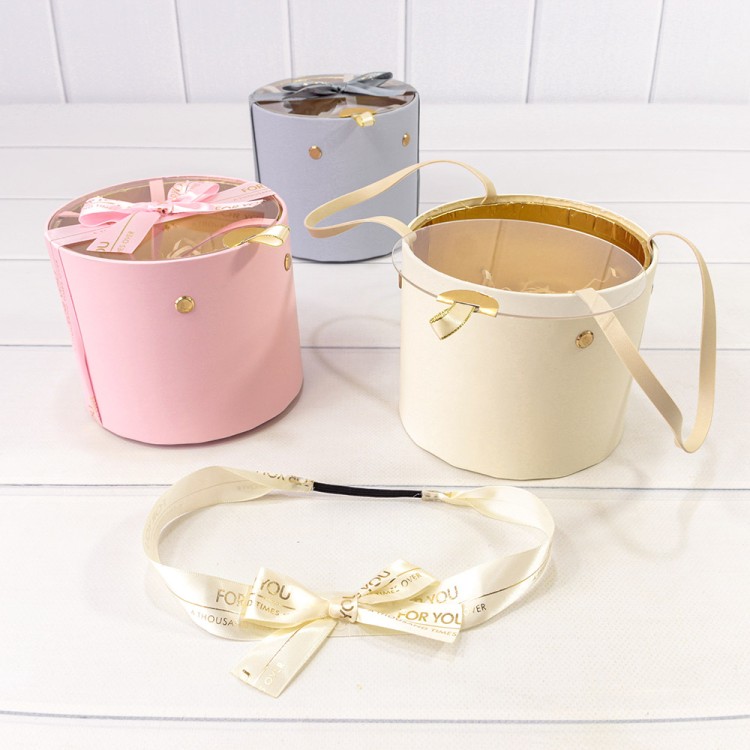 93110-1 Коробка Круглая 13,8*11,5 с прозрачной крышкой и ручками (микс 1) 1/6 1/48