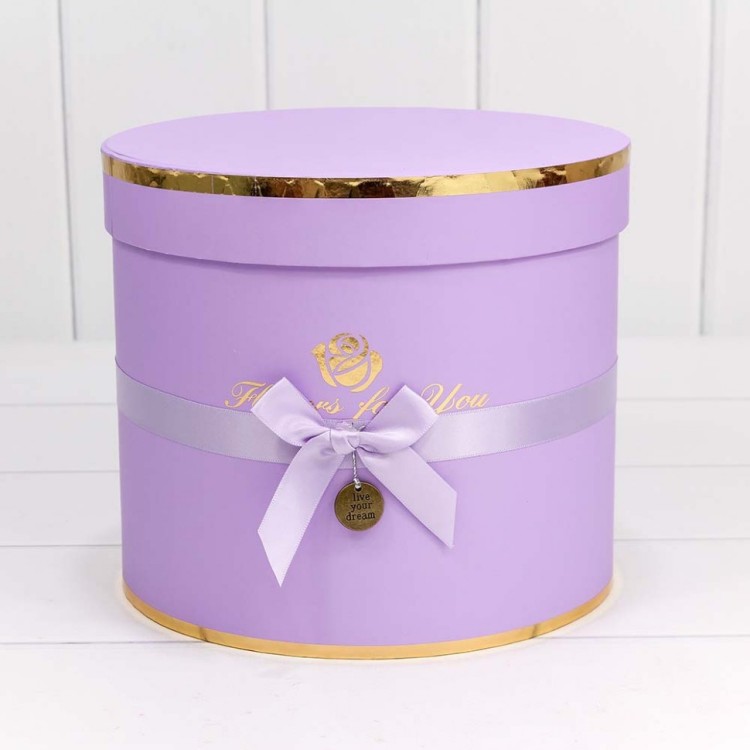 7215009/1537 Коробки Цилиндр Набор 1/5 22,5*19,5 "Flowers for you" Сиреневый 1/8