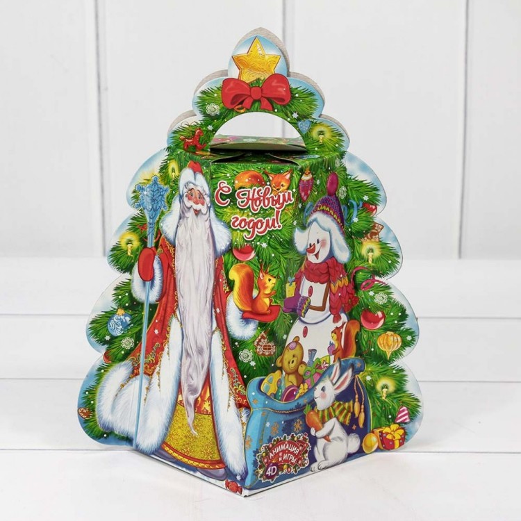 ХЭ2010 Коробка 14*14*25 см сборная Ёлочка малая "Ёлочка классика" 1/30 1/150