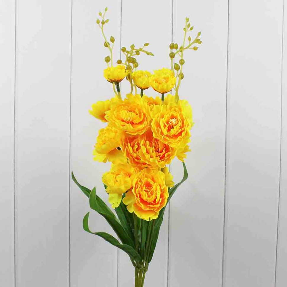 303-01-127к500/04 Искусственные цветы желтый Эустома 55см