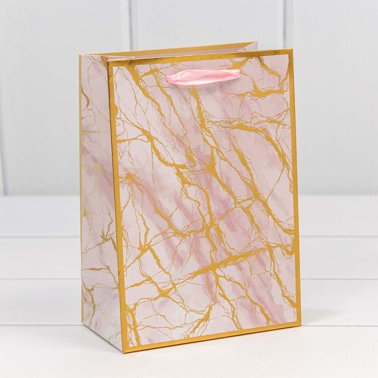 000397G Пакет подарочный "Мрамор" (микс) 14*20*8 210г 1/20 1/480