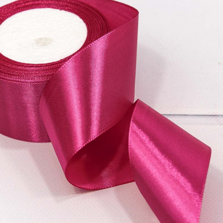 562-50/195 Лента Атласная Сатин 5см*25ярд Малиновый-195 1/4 1/48