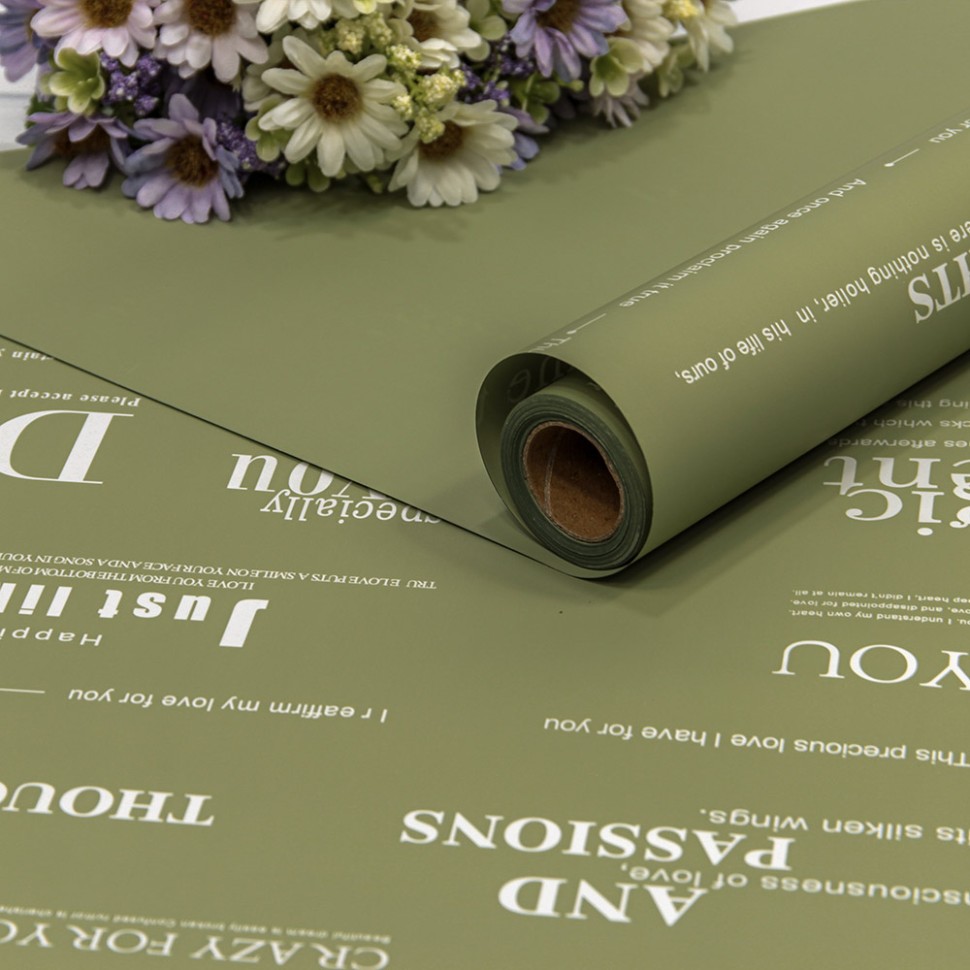 1677/4235 Плёнка 0,58*10м матовая с печатью 60мкм Фисташковый 1/30