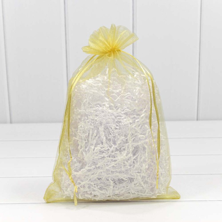 000801-7K Мешочки из органзы 20*30 см однотонные золото 1/100 1/2500