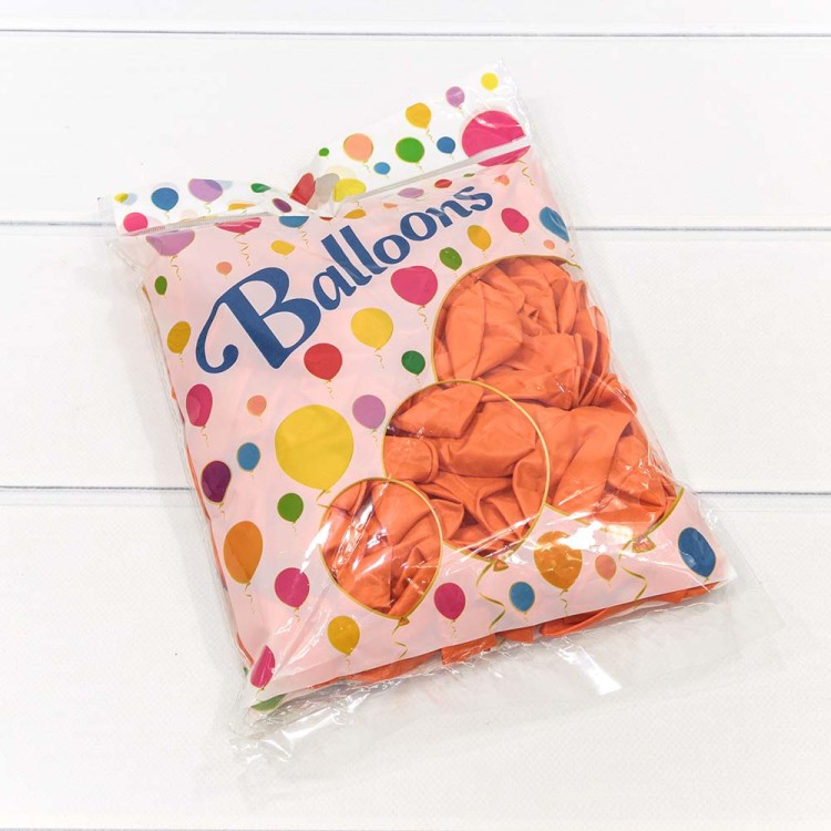 13300/13 Шарики воздушные из латекса "Перламутр" 9"/23см (100 шт.) 1,8г Оранжевый 1/80