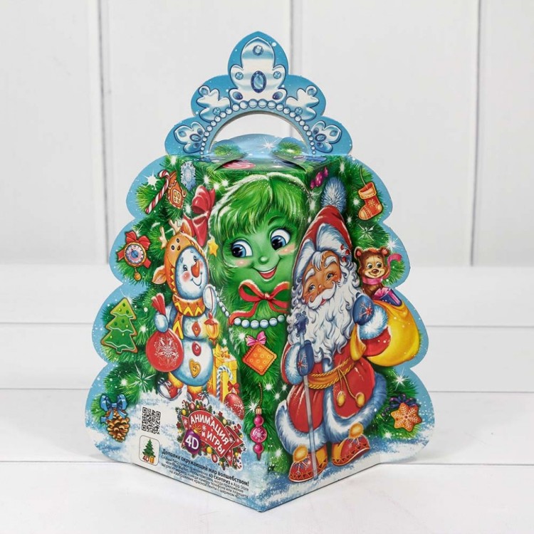 ХЭ2009 Коробка 14*14*25 см сборная Ёлочка малая "Зеленая красавица" 1/30 1/150