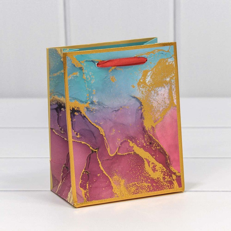 000397H Пакет подарочный "Мрамор" (микс) 12*15*6,7 210г 1/20 1/480