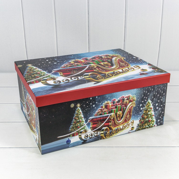 730605/3013 Коробки Прямоугольные Набор 1/10 37,5*29*16 "Новый год"-3013 1/4