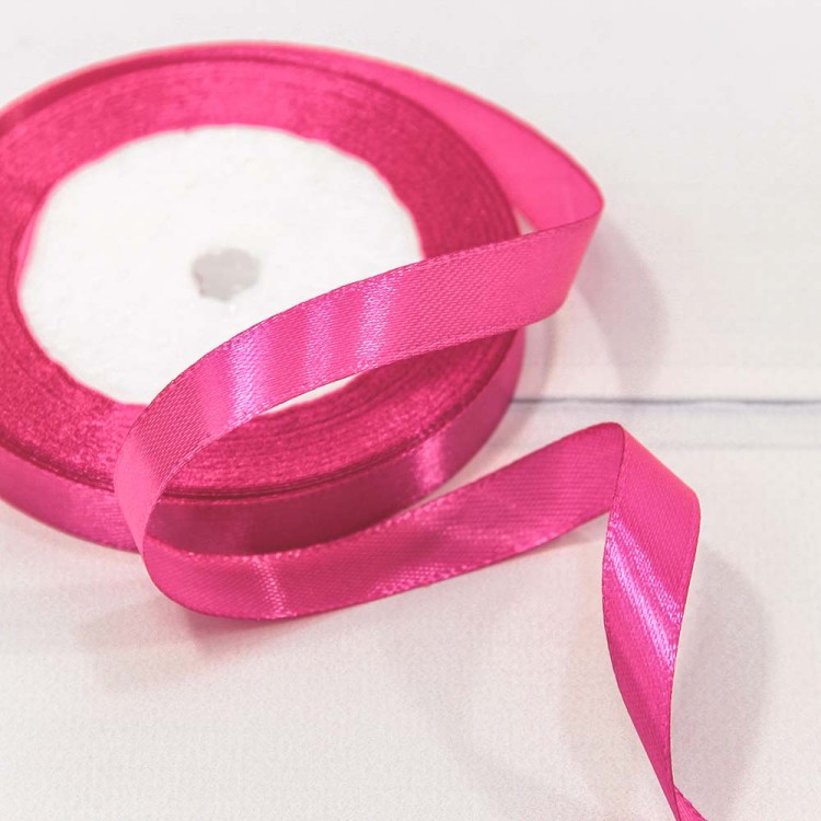 562-12/89 Лента Атласная Сатин 1,2см*25ярд Малиновый-89 1/10 1/600