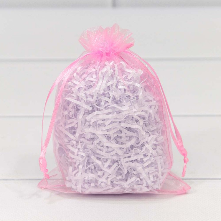 000801-10H Мешочки из органзы 11*16 см однотонные розовый 1/100 1/5000