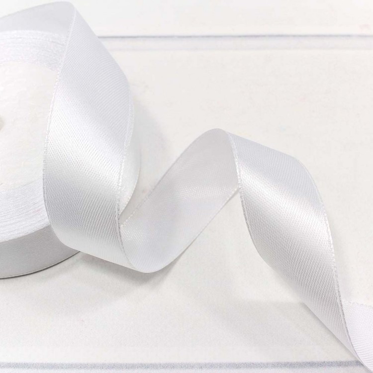 562-25/01 Лента Атласная Сатин 2,5см*25ярд Белый 1/5 1/300