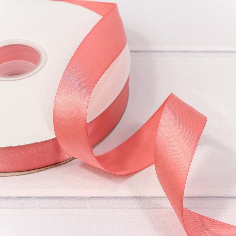 556-25/238 Лента Атласная Полиэстер класс А 2,5см*100ярд Персиковый 1/13 1/52