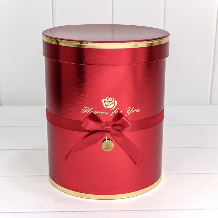 720950/12 Коробки Цилиндр Набор 1/6 21*25,5 "Flowers for you" Винный 1/8