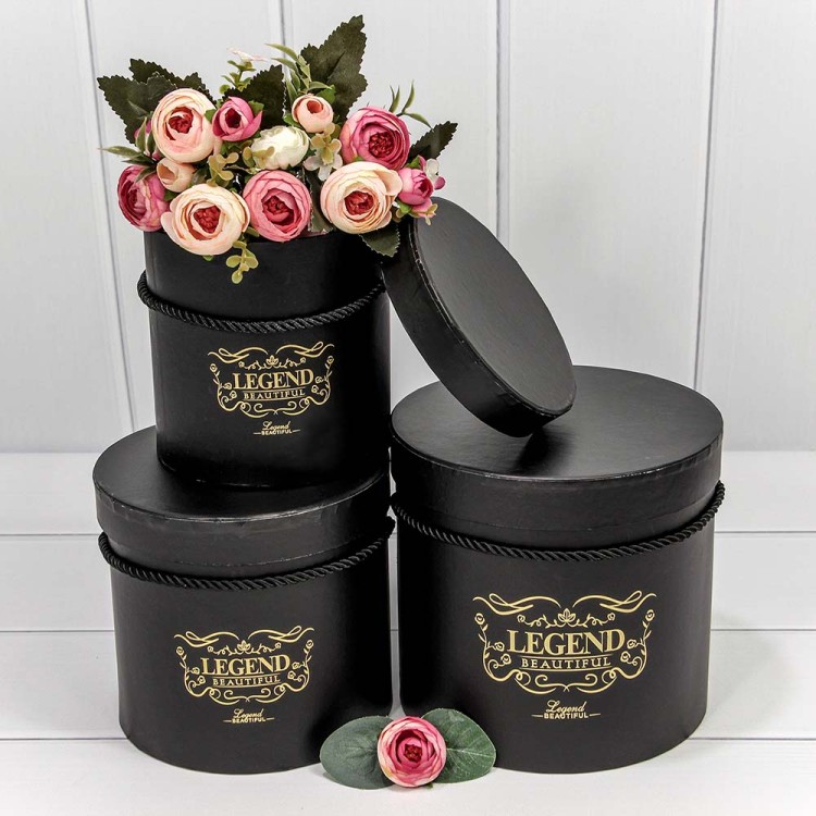 720189/2 Коробки Цилиндр Набор 1/3 18,3*17,2 "Legend" Чёрный 1/12