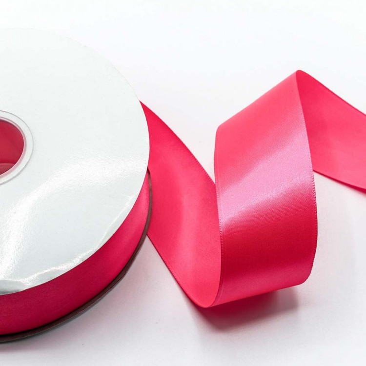 556-50/159 Лента атласная полиэстер 5 см *100 ярдов кислотно-розовый 1/7 1/28