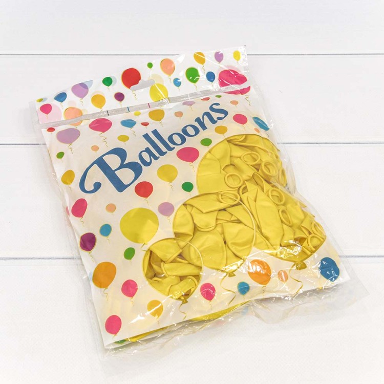 13100/1 Шарики воздушные из латекса "Перламутр" 7"/18см (100 шт.) 1,5г Жёлтый 1/100