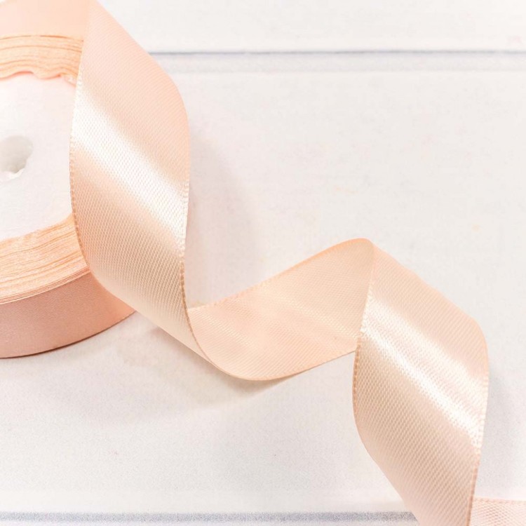 562-25/07 Лента Атласная Сатин 2,5см*25ярд Персиковый 1/5 1/300