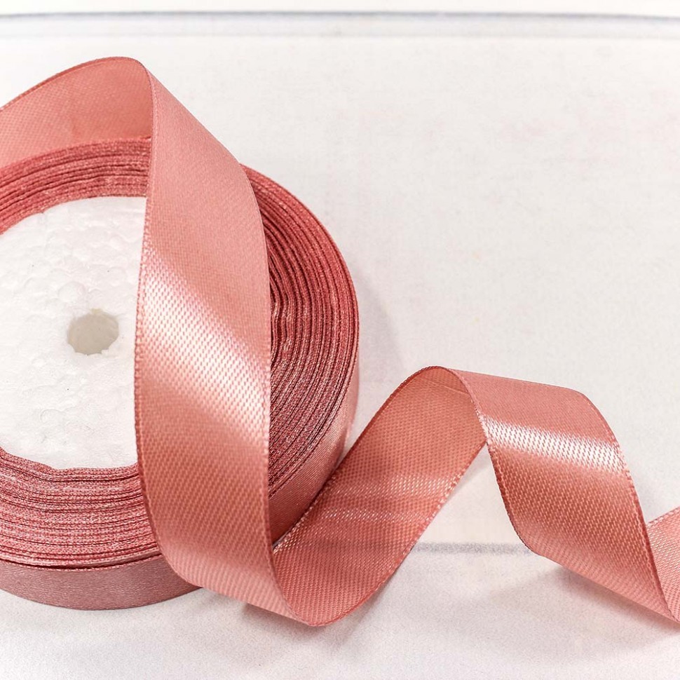 562-20/135 Лента Атласная Сатин 2см*25ярд Пыльно-розовый 1/10 1/400