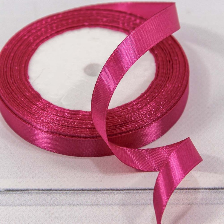 562-12/195 Лента Атласная Сатин 1,2см*25ярд Малиновый 1/10 1/120