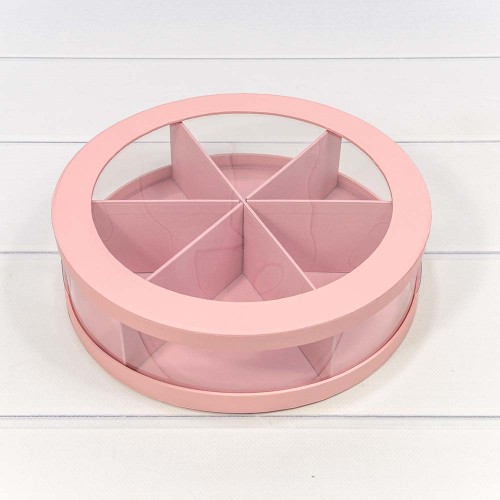 720889/1 Коробка Круглая 25*7 сборная Розовый 1/14