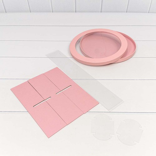 720889/1 Коробка Круглая 25*7 сборная Розовый 1/14