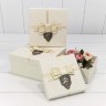 7201530/8 Коробки Квадратные Набор 1/3 19*19*9,5 с бантом "For You" Белый 1/36