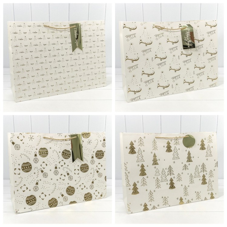 300382TA Пакет подарочный с тиснением "Новый год" (микс) 55*40*20 210г 1/20 1/80