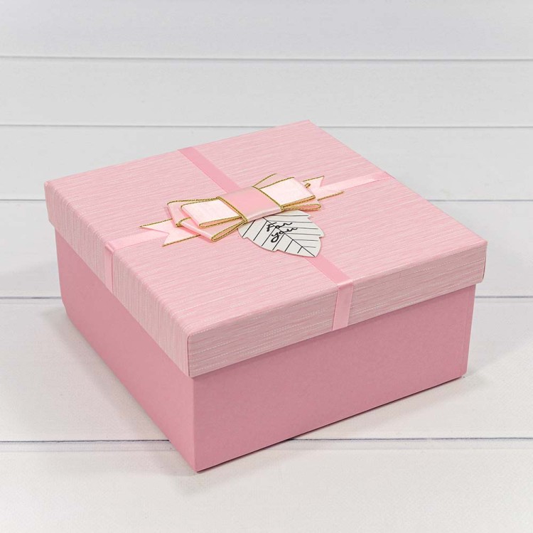 7201530/9 Коробки Квадратные Набор 1/3 19*19*9,5 с бантом "For You" Розовый 1/36