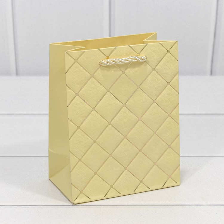 300391H/5 Пакет подарочный "Ромб" Бежевый 12*15*7 210г 1/20 1/480