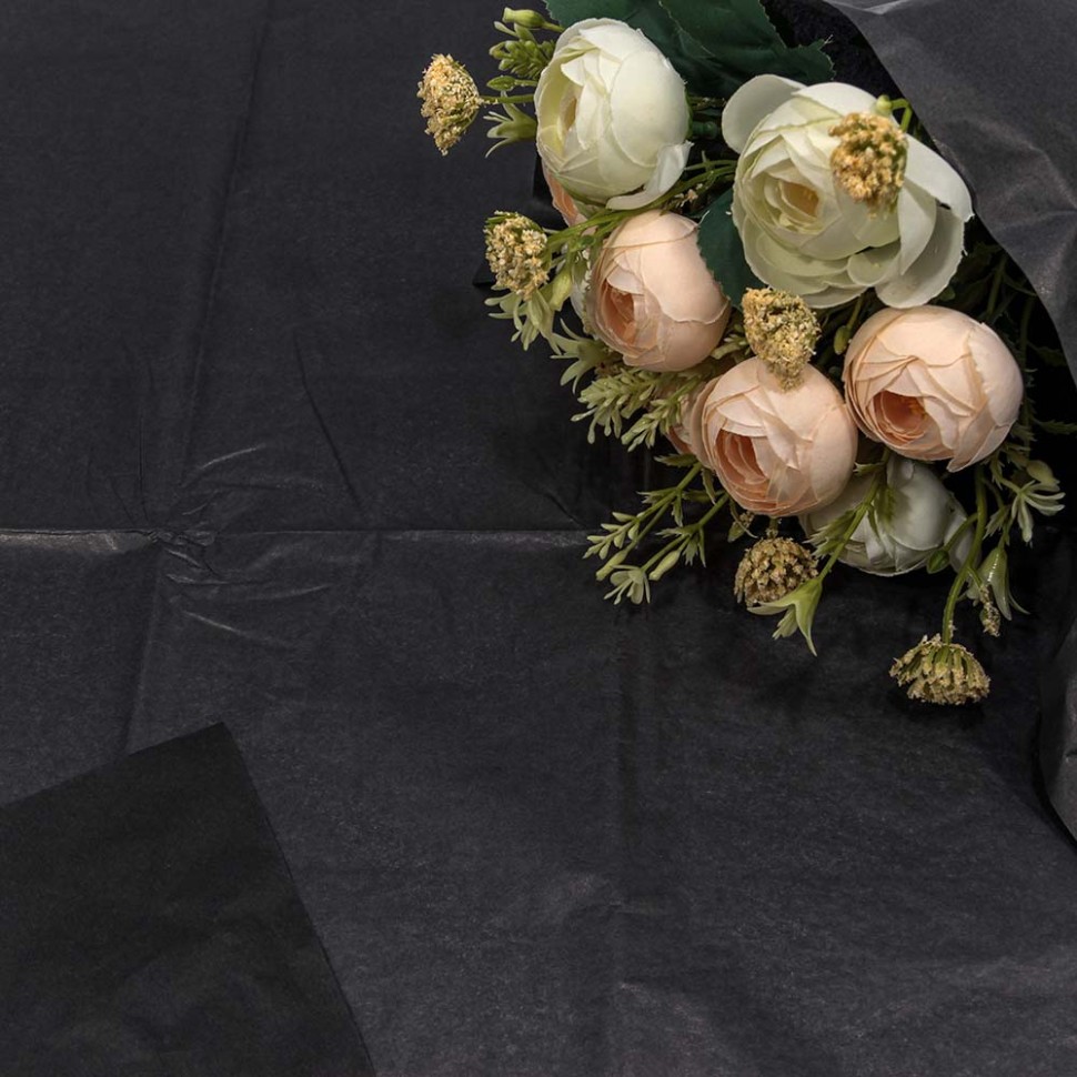 000100/23 Бумага в листах "Тишью" 50*66 (10 шт.) Чёрный 1/250 000100/23 Бумага в листах "Тишью" 50*66 (10 шт.) Чёрный 1/250