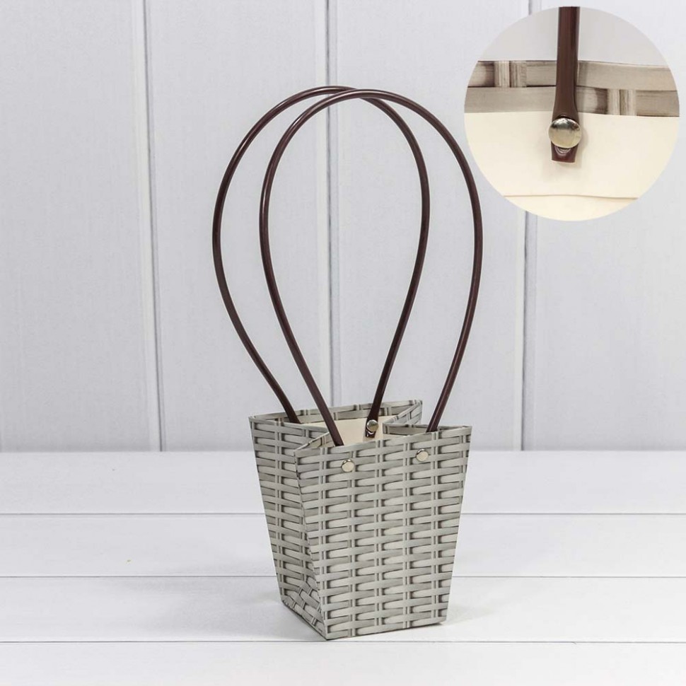 000171H/31 Пакет подарочный "Ваза для цветов" 12,5*12*8 "Плетёный" Серый 1/10 1/200 000171H/31 Пакет подарочный "Ваза для цветов" 12,5*12*8 "Плетёный" Серый 1/10 1/200