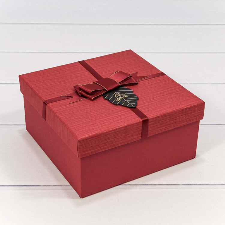 7201530/10 Коробки Квадратные Набор 1/3 19*19*9,5 с бантом "For You" Красный 1/36