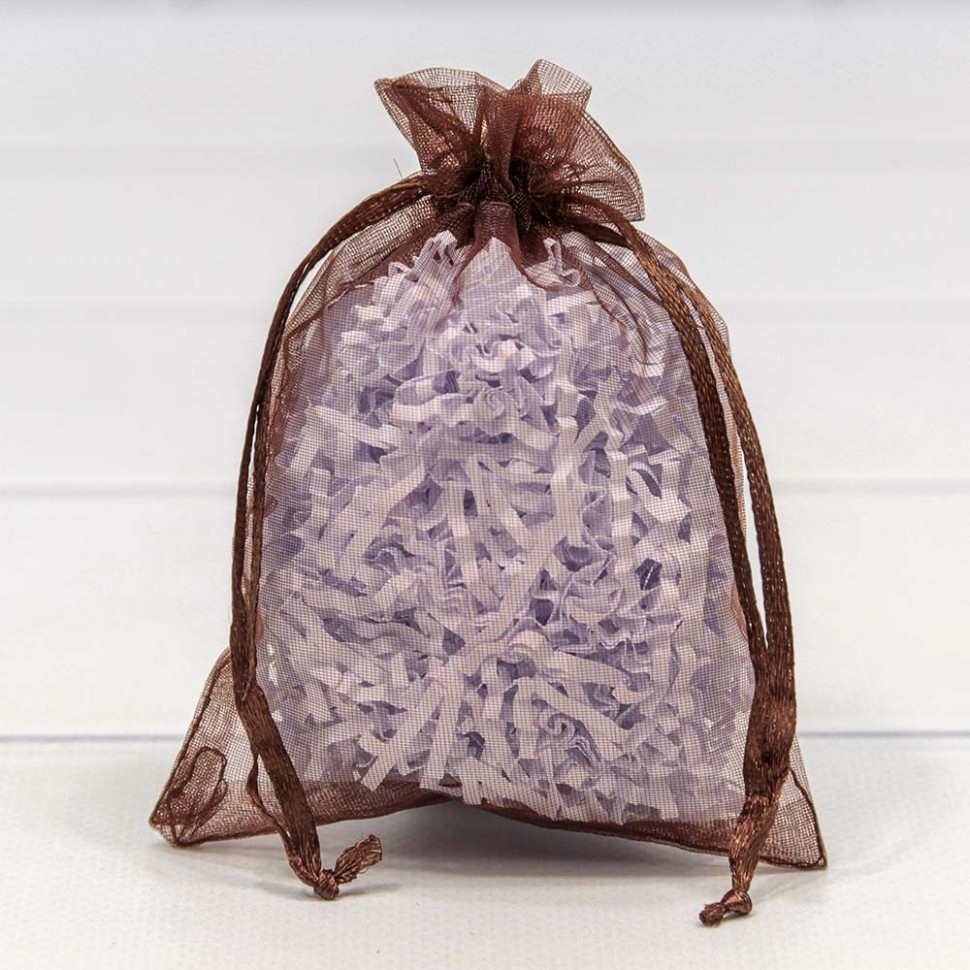 000801-9I Мешочки из органзы 9*12 см прозрачные кофейный 1/100 1/5000