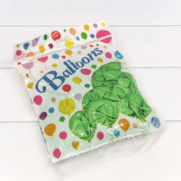 13100/4 Шарики воздушные из латекса "Перламутр" 7"/18см (100 шт.) 1,5г Салатовый 1/100